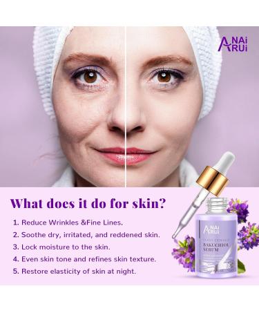 ANAI RUI Bakuchiol Face Serum Retinol Alternative with Hyaluronic Acid & Peptides | Anti-Aging Serum for Sensitive Skin - 1 oz - Buy Online on GoSupps.com