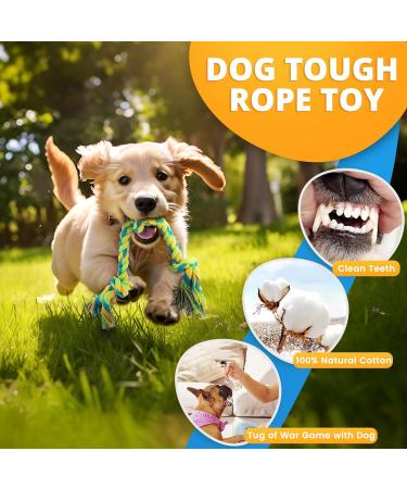 Puppy Toys 8 Pack for Small Dogs Luxury Dog Chew Toys with Squeaky Plush Toys Rope Toys and Ball Teething Toys for Puppy Supplies - Buy Online on GoSupps.com