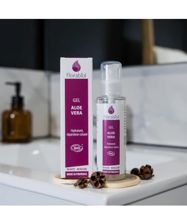 Florabiol - Organic Aloe Vera Gel - Natural Moisturizer for Face Body - Repairs - Heals - Soothes - Anti-inflammatory - Relieves burning and itching - Ecocert Certified Organic - Made in France - Buy Online on GoSupps.com