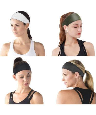 Adjustable Sport Headbands for Men & Women - Moisture-Wicking Wide Welding Tape Perfect for Yoga Running Fitness Hiking & Cycling (4-Pack) - Buy Online on GoSupps.com