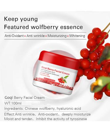 Goji Berry Facial Cream 100g Anti-Aging Antioxidant Face Moisturizer Revitalizing Anti Wrinkle Cream Face Moisturizer Revitalizing Facial Cream - Buy Online on GoSupps.com