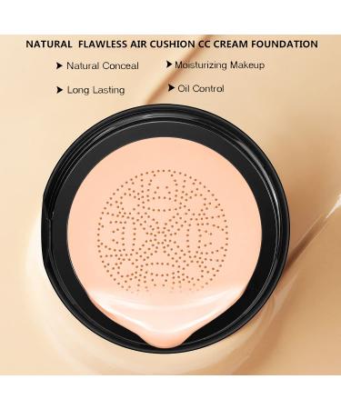 ASCOKA Mushroom Head Air Cushion CC Cream Foundation - Moisturizing Concealer for Lasting Nude Makeup (02 Natural) - Buy Online on GoSupps.com