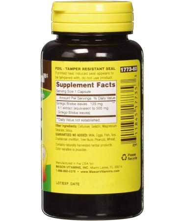 Mason Natural Ginkgo Biloba 60 Capsules - Enhance Memory & Focus - Buy Online on GoSupps.com