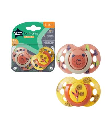 Tommee Tippee Closer to Nature Pacifier Fun Style 6-18 months 2 pacifiers