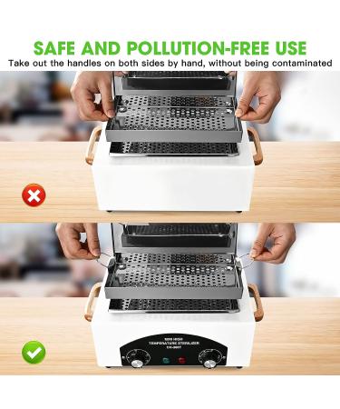 1.5L High-Temp Metal Tool Cleaning Box 110V 300W with Timer & Adjustable Temperature - Dry Heat Cabinet for Salon Tools (White) - Buy Online on GoSupps.com