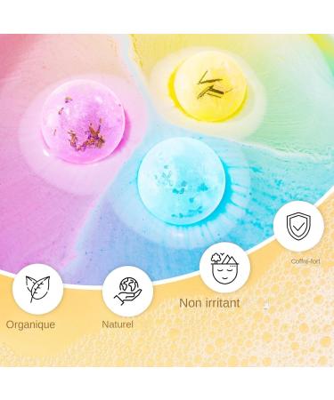 Boules de douche pour femme boule de sel de bain Boules de douche naturelles | Ensemble de 6 boules de bain pour femmes et hommes Kit de boules de douche naturelles boules de bain Spa  - Buy Online on GoSupps.com