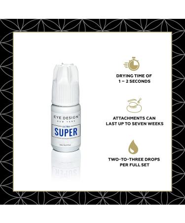 Eye Design Ultra Super Adhesive Glue for Eyelash Extensions | Strong Black Adhesive for Professionals | 5ml Eyelash Glue for Lash Artists - Buy Online on GoSupps.com
