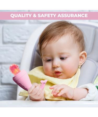 Universe Silicone Baby Food Feeder (2 Pack with 4 Additional Silicone Sacs) BPA-Free Food Grade Silicone Fruit Feeder & Mesh Teethers for Babies - Buy Online on GoSupps.com