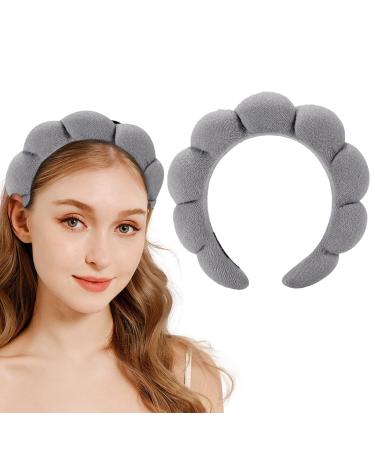 LCKOK Makeup Headband Cloud Headband Spa Headband for Facial Mask Skin Care Headband for Washing Face Gray