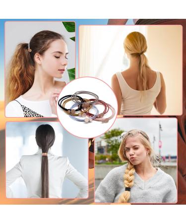 Boho Hair Tie Bracelets for Women - 30 Pcs Elastic Hair Ties for Thick Hair - Rubber Hair Bands for Girls - Soft & Stylish (6 Colors) - Buy Online on GoSupps.com