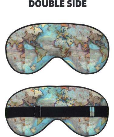 Buy Cartoon World Map Eye Mask | Unisex Adjustable Sleep Mask for Travel & Home | Perfect for Yoga & Naps - Buy Online on GoSupps.com
