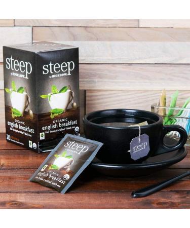 steep by Bigelow Organic English Breakfast Tea 20 Count (Pack of 6) Caffeinated Black Tea 120 Tea Bags Total - Buy Online on GoSupps.com