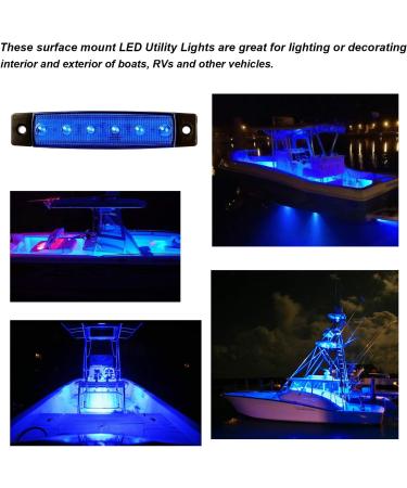 10Pcs Blue LED Boat Interior Lights | Marine Courtesy Lighting for Fishing Pontoon Kayak Yacht Sailboat | Waterproof Deck Transom Cockpit Navigation Strip - Buy Online on GoSupps.com