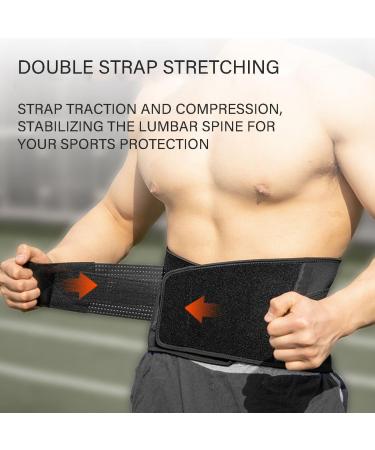Men's Black Back Support Waist Belts - Lumbar Decompression & Pain Relief | Medium Size Sport Body Shaper - Buy Online on GoSupps.com