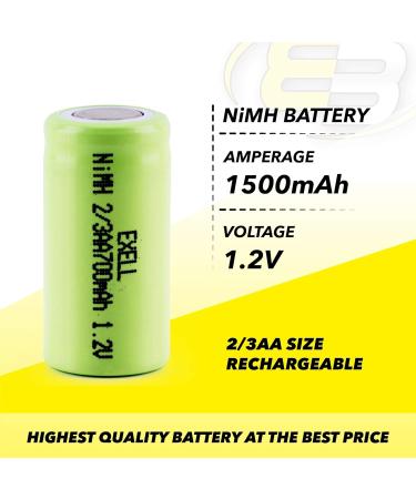 Buy 3x Exell 2/3AA NiMH 700mAh 1.2V Rechargeable Batteries - Perfect for Capacitors Shearing Devices Miner Lamps & Helmet Lights - International Shipping Available - Buy Online on GoSupps.com