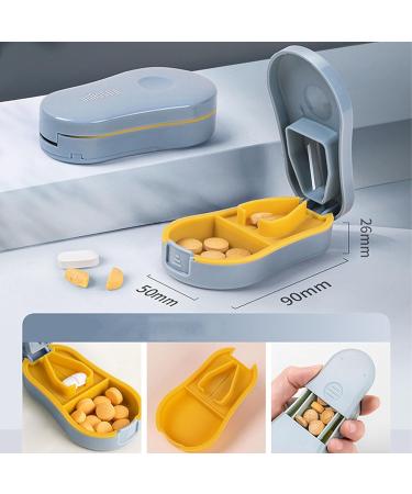 3-Pack Pill Cutter Set | Portable Splitters for Vitamins & Medications | Crystal Acrylic Pill Box with Double Compartments - Buy Online on GoSupps.com