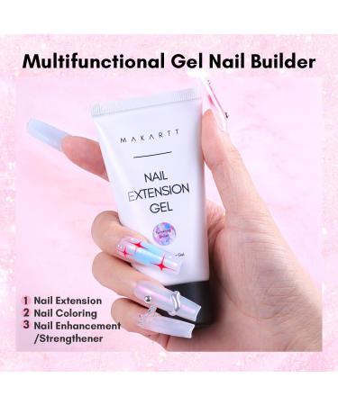 Makartt Poly Nail Gel 50ML Builder Gel in White Pink Nude Clear Rosy - for Nail Extensions & Salon Designs - Buy Online on GoSupps.com