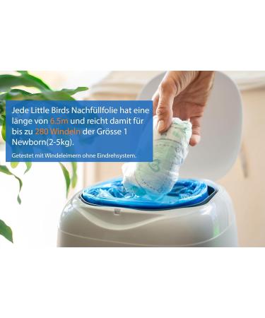 Little Birds 8 Premium Diaper Refill Films - Maximum Odor Protection Up to 280 Diapers - Compatible with Angelcare Litterlocker Spross Littycat - 1 Piece (8 Pack) - Buy Online on GoSupps.com