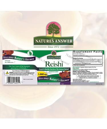 Nature's Answer Reishi 1000 mg - 60 Vegetarian Capsules for Immune Support - Buy Online on GoSupps.com