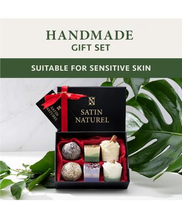 Christmas Gifts for Women: 6Pcs Bath Bombs Gift Box with Essential Oils & Shea Butter - Vegan Skincare by Satin Naturel - Buy Online on GoSupps.com