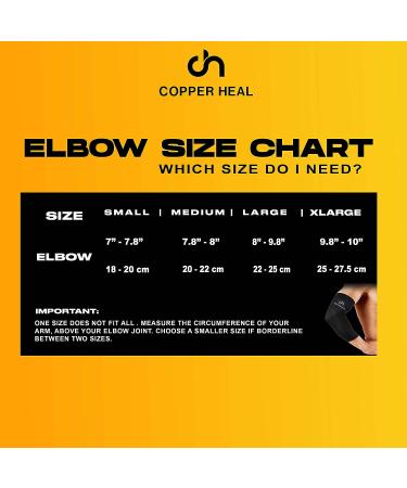 COPPER HEAL Elbow Compression Sleeve - Large (Pack of 1) - Support Stiff Muscles, Joints & Tendonitis - Guaranteed Recovery Brace with High Copper Content - Buy Online on GoSupps.com