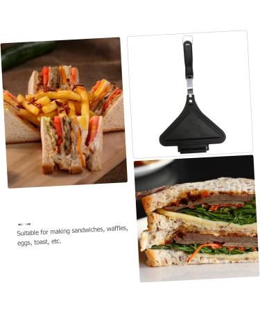 HOMSFOU 2 Pcs Sandwich Pan Sandwich Toaster Press Pan Sandwich Press Pan Sandwich Maker Pan Sandwich Grill Pan Sandwich Mould Frying Pan Egg Plate Aluminum Alloy Clamshell Waffles 35X18X4CMx2pcs Blackx2pcs - Buy Online on GoSupps.com