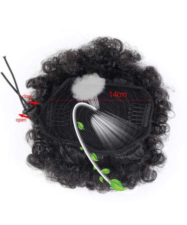 High Puff Afro Ponytail - Synthetic Curly Kinky Hair Bun | Kanekalon Fiber Clip-In Extensions - Buy Online on GoSupps.com