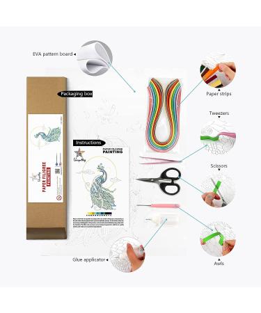 Quilling Kit for Adults - DIY Paper Filigree Painting, Peacock Design - Great Gift for Friends and Kids - Wall Art Decor - Beginner Quilling Tool - Buy Online on GoSupps.com