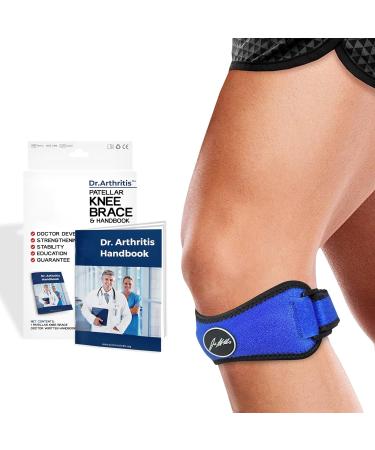 Patella tendon bandage / knee bands and manual adjustable bandage women / men - knee supports for meniscus patella tendonitis tendonal knee blue single pack 1 blue designed by doctors