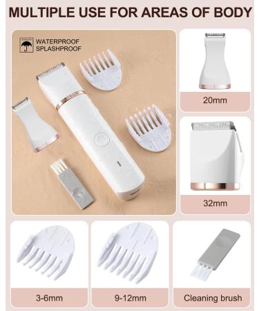 Tondeuse de bikini pour femme rasoir lectrique pour jambes de bikini poils pubiens tondeuse rechargeable avec lames en c ramique clipser blanc - Buy Online on GoSupps.com