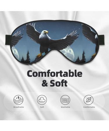 Eagle Under The Stars Unisex Blackout Sleep Eye Mask - Adjustable & Elastic for Travel Yoga Office Naps - Buy Online on GoSupps.com