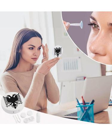 Albanian Greatness Flag Contact Lens Case - Portable Storage Box with Mirror | Cute & Stylish Lens Holder - Buy Online on GoSupps.com