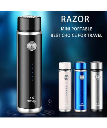 Mini Electric Razor for Men | Portable USB Rechargeable Waterproof Shaver | Compact Beard Trimmer for Home & Travel - Gold - Buy Online on GoSupps.com