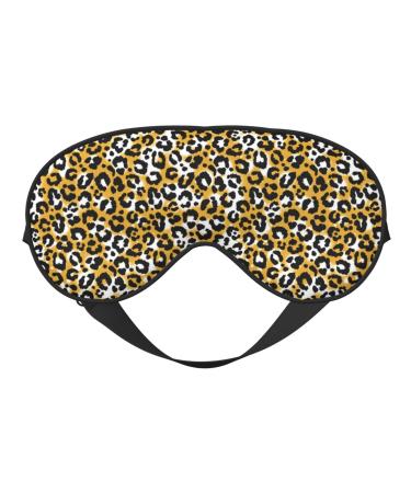 Leopard Print Sleep Eye Mask Blindfold with Elastic Strap Headband Soft Eye Cover Eyeshade for Night Sleeping Travel