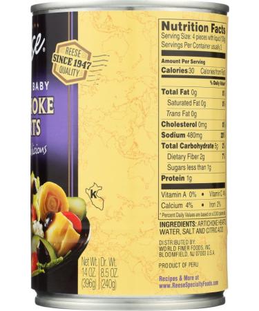 Reese Delicate Baby Artichoke Hearts - 14 oz (Pack of 12) - Gourmet Canned Vegetables - Buy Online on GoSupps.com