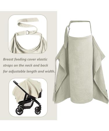 Soft & Breathable Cotton Breastfeeding Cover - Khaki | Nursing Essentials for New Moms - Buy Online on GoSupps.com