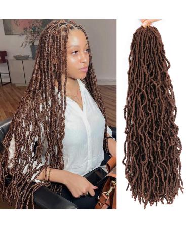 Croliya Faux Locs Crochet Hair 24 Inch 6 Packs New Soft Locs Crochet Hair Pre Looped Goddess Faux Locs Braids Synthetic Hair Hair Extensions(126strands, 30#) 24 Inch (Pack of 6) 30#