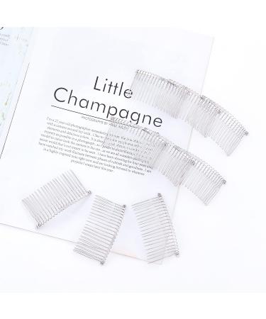 Cinaci 30 Pack Silver Metal Hair Side Combs with 20 Teeth - DIY Decorative French Headpieces for Women & Girls - Wedding & Craft Accessories - Buy Online on GoSupps.com