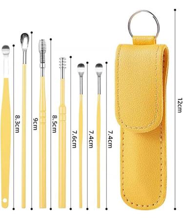 Pleteffect Ear Cleaner Earwax Cleaner Tool Set The Most Professional Ear Cleaning Master Portable Ear Cleaning Kit 6PCS Innovative Spring Earwax Tool Set (Yellow) - Buy Online on GoSupps.com