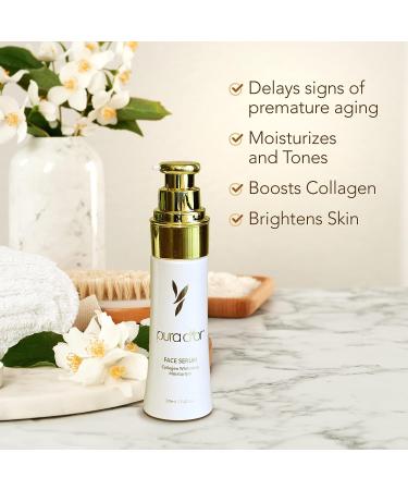 PURA D'OR Face Serum Collagen Whitening Moisturizer - 30mL | Brightens, Firms, & Reduces Wrinkles | For Radiant Skin on Face & Neck - Buy Online on GoSupps.com
