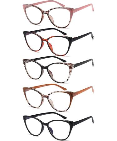 Shop EYEURL 5 Pack Cat Eye Reading Glasses for Women - Stylish Blue Light Blocking Anti-Glare Readers with Spring Hinge | Perfect for Computer Use - Buy Online on GoSupps.com