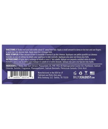 Billy Jealousy Sea Salt Spray Texturizing and Volumizing Hair Spray for All Hair Types and Beard Lengths Original Gangster 4 Fl Oz (Pack of 1) - Buy Online on GoSupps.com