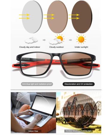 Magimodac Self-Tinting Reading Glasses for Men & Women | UV400 Protection Blue Light Filter Brown - 2.0 Diopter Visual Aid - Buy Online on GoSupps.com