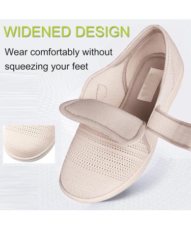 QDCZDQ Women's Edema Diabetic Walking Shoes - Adjustable Extra Wide Widths for Swollen Feet & Plantar Fasciitis - Grey - Size 6 US - Buy Online on GoSupps.com
