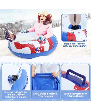 49 Snow Tube for Kids and Adults - Heavy Duty Inflatable Winter Sled with Reinforced Handles - Outdoor Sledding Fun in the Snow - Buy Online on GoSupps.com