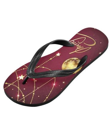 Mnsruu Golden Christmas Ball Flip Flops | Stylish Home Hotel Spa & Travel Footwear for Men & Women - Buy Online on GoSupps.com