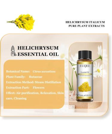 EUQEE Helichrysum Essential Oil 10ml - 100% Pure Natural Aromatherapy Oil for Diffusers, Relaxation, and Candle Making - Buy Online on GoSupps.com