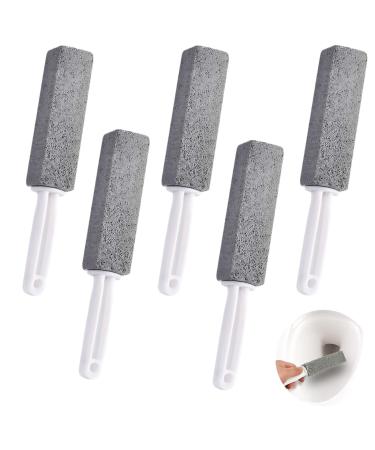 Vegcoo 5 pieces of pumice stone toilet cleaner with handle cleaning stone for the treatment of stubborn stains and limescale deposits cleaning stone for foot care toilet kitchen bathroom swimming pool