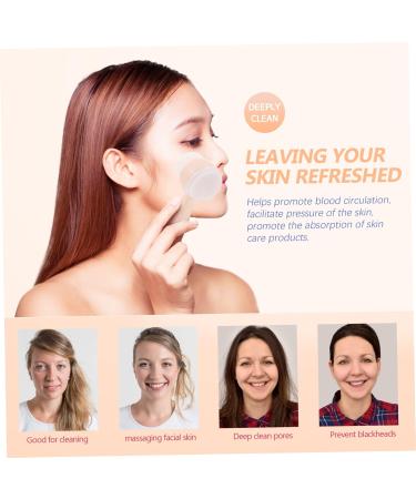 POPETPOP Silicone Face Brush Multi-Function Facial Brush Face Exfoliating Brush Household Facial Brush Home Accessory Facial Cleaning Brush Silica Gel White Washbasin Soft - Buy Online on GoSupps.com