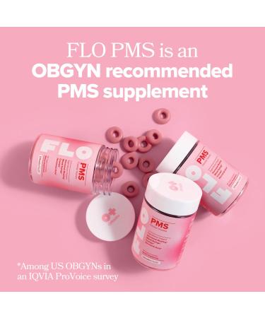 O Positiv FLO PMS Gummies for Women - Proactive PMS Relief - Targets Hormonal Breakouts Bloating Cramps & Mood Swings with Chasteberry Vitamin B6 & Lemon Balm - PMS Gummies (Pack of 1) - Buy Online on GoSupps.com